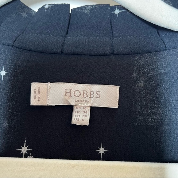 HOBBS LONDON Black Sheer Blouse with White Accents Size 6 - Picture 3 of 5